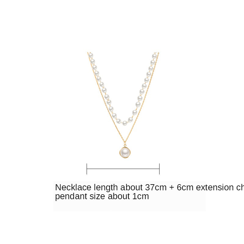 Niche Double Pearl Pendant Necklace