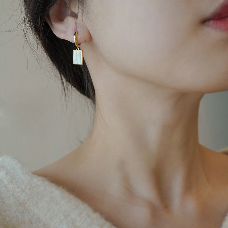 Square Fritillary Niche Design Elegant High-grade Elegant Stud Earring Earrings For Women