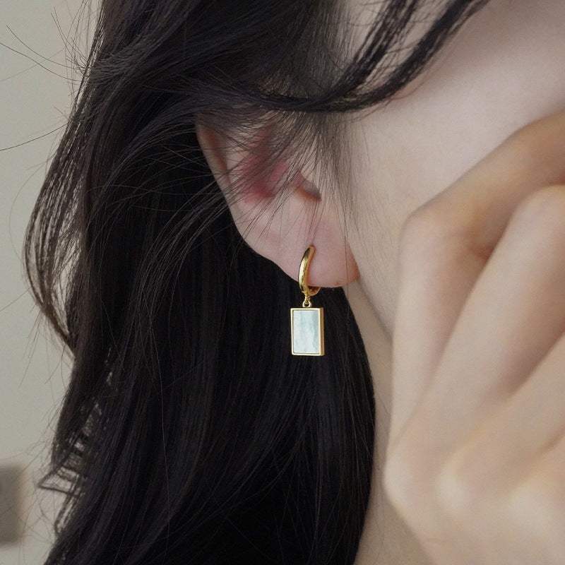 Square Fritillary Niche Design Elegant High-grade Elegant Stud Earring Earrings For Women