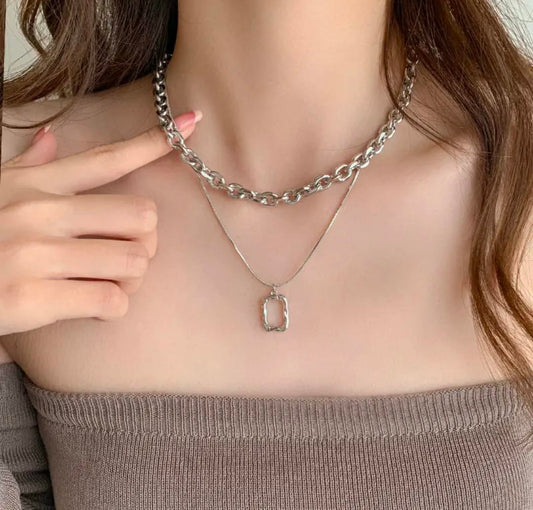 Premium double chain necklace set 😍